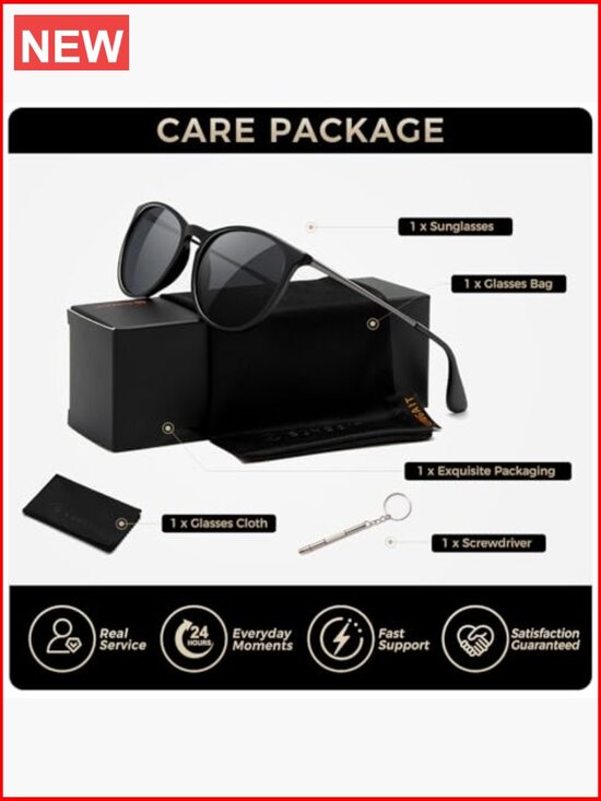 Premium Round Sunglasses with Polarized UV400 Lenses, Keyhole Nose Bridge, TR90 main image 5